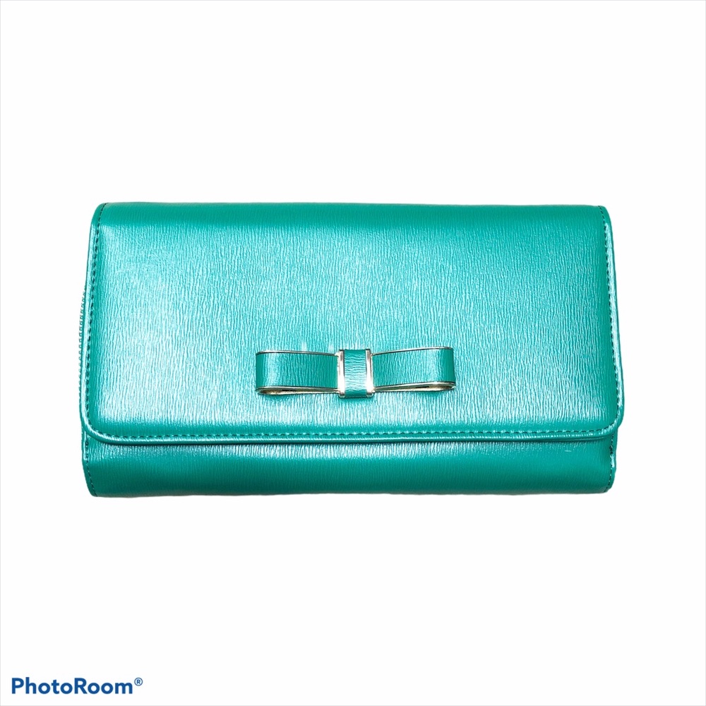 Emerald Green & Gold Clutch/Purse with Bow